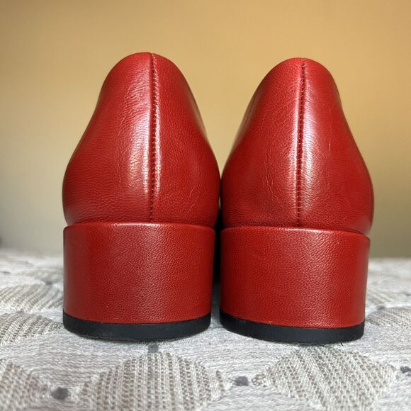 Sarto by Franco Sarto Monana Red Leather Slip On Flat Low Block Heel Women’s 6 M - Picture 8 of 16
